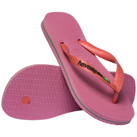Chinelo Havaianas Brasil Logo Rosa Chiffon