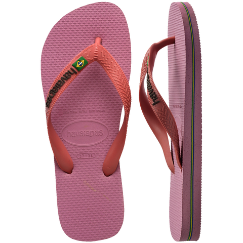 Chinelo Havaianas Brasil Logo Rosa Chiffon