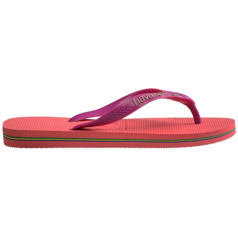 Chinelo Havaianas Brasil Logo Coral