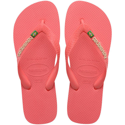 Chinelo Havaianas Brasil Logo Coral Tropical