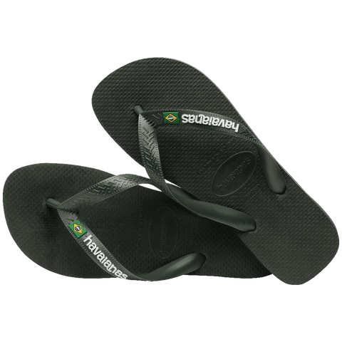 Chinelo Havaianas Brasil Logo Verde Olive