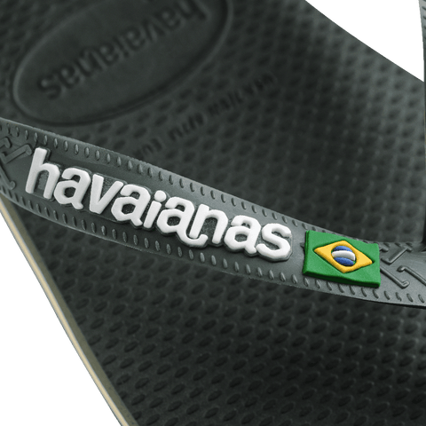 Chinelo Havaianas Brasil Logo Verde Olive
