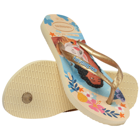 Chinelo Havaianas Infantil Slim Princesas Ariel & Moana