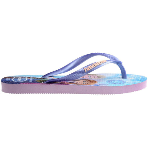 Chinelo Havaianas Infantil Slim Princesas Frozen Roxo Fantasy