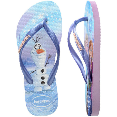Chinelo Havaianas Infantil Slim Princesas Frozen Roxo Fantasy