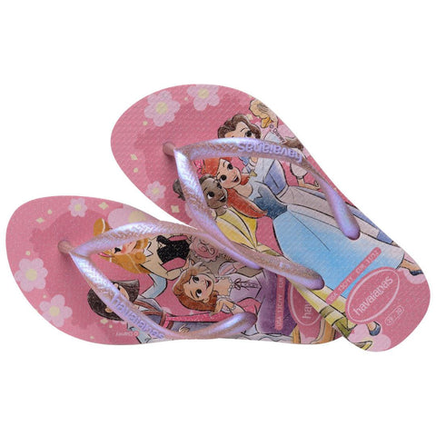 Chinelo Havaianas Infantil Slim Princesas Rosa