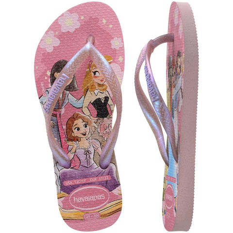 Chinelo Havaianas Infantil Slim Princesas Rosa