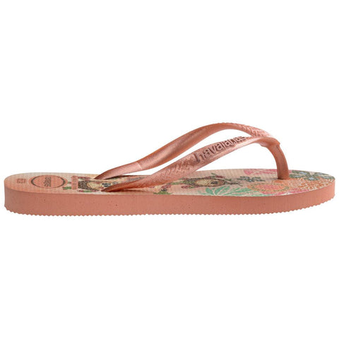 Chinelo Havaianas Infantil Slim Princesas Moana Rosa Clay