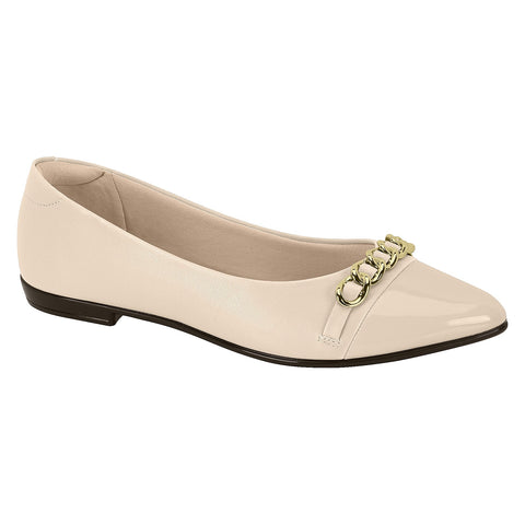 Beira Rio 4136-1106 Pointy Toe Flat in Cream