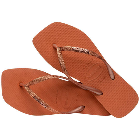 Chinelo Havaianas Slim Square Glitter