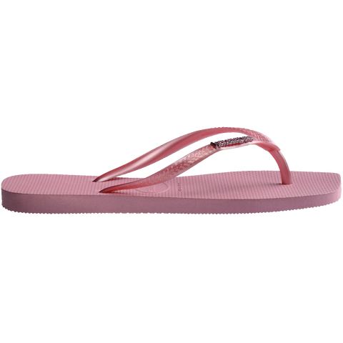 Havaianas Slim Square Logo Pop Metallic Pink Chiffon Flip-Flops