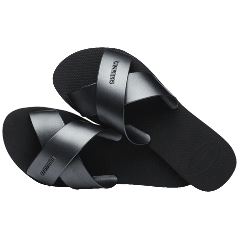 Chinelo Havaianas Aqua Metallic Preto