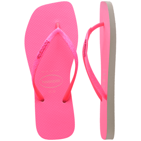 Chinelo Havaianas Slim Square Glitter Neon
