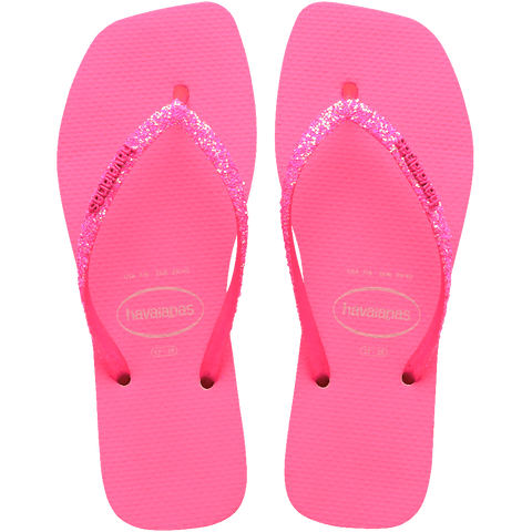Chinelo Havaianas Slim Square Glitter Neon