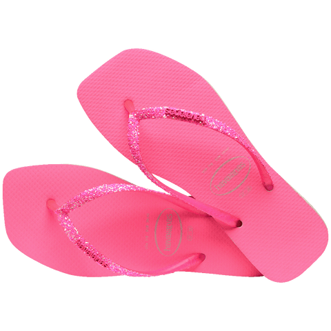 Chinelo Havaianas Slim Square Glitter Neon