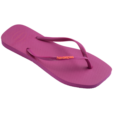 Havaianas Slim Square Logo Pop Pink Gum Flip-Flops