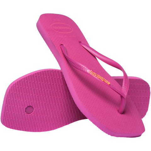 Havaianas Slim Square Logo Pop Pink Gum Flip-Flops