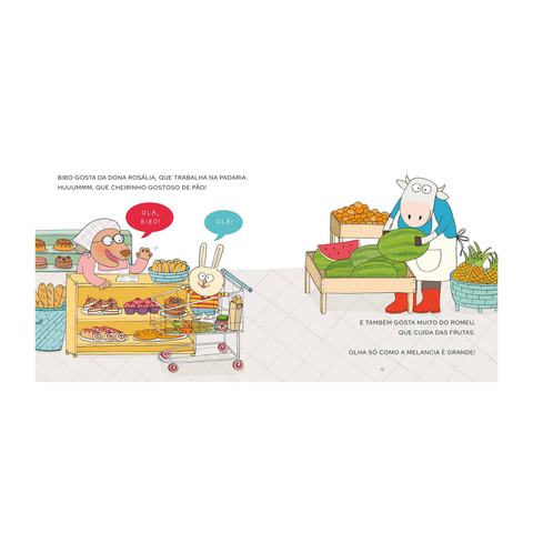 Book - Bibo in the Market - Silvana Rando - Hardcover - PT-BR
