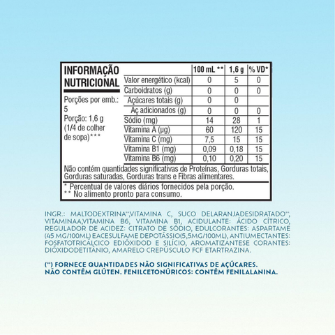 Refresco Em Pó Clight Laranja 15x8g