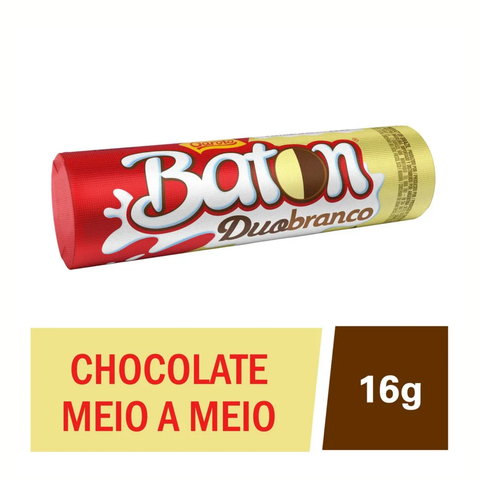 Chocolate Garoto Baton Duo Chocolate ao Leite e Branco Caixa 30x16g 480G