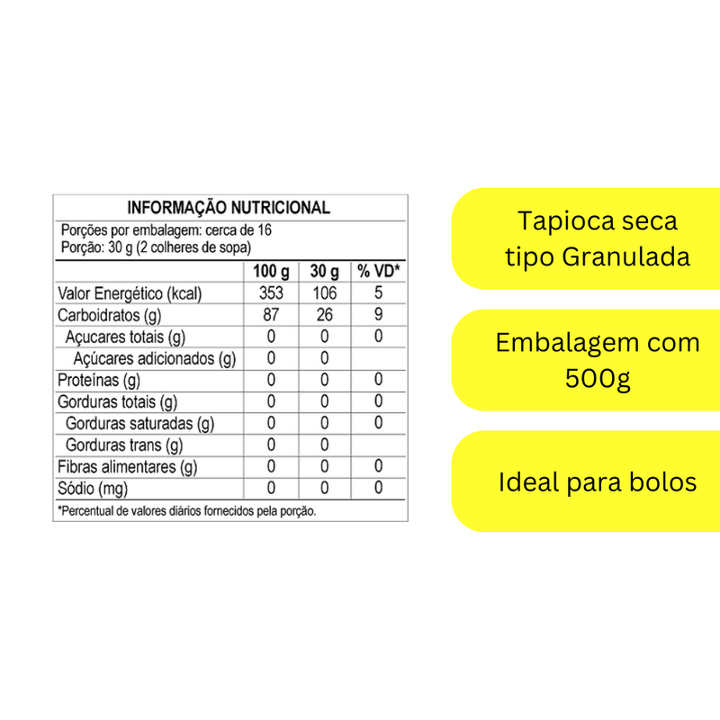 TAPIOCA DA TERRINHA GRANULADA 500G