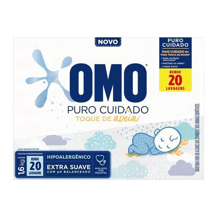 Sabao em Po Puro Cuidado Toque de Aveia Omo 1.6kg - MEUBRASILONLINE