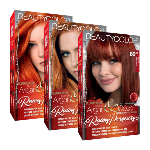 Kit Coloração Beauty -  Argan&Coco - Ruivos Perfeitos