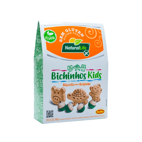 Bichinhos Kids Sabor Beijinho Vegano Sem Glúten NaturalLife 80g