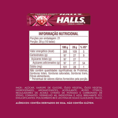 Halls Cherry Drops Box 21x28g