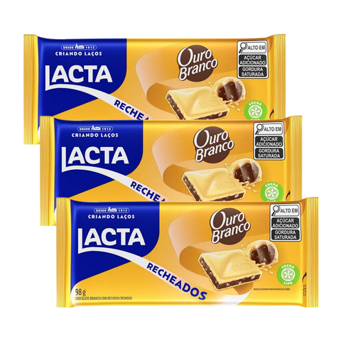 Chocolate Lacta Recheado Ouro Branco 3x98g