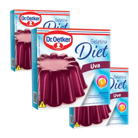 Gelatina Diet Dr. Oetker 3x12g - Sabores