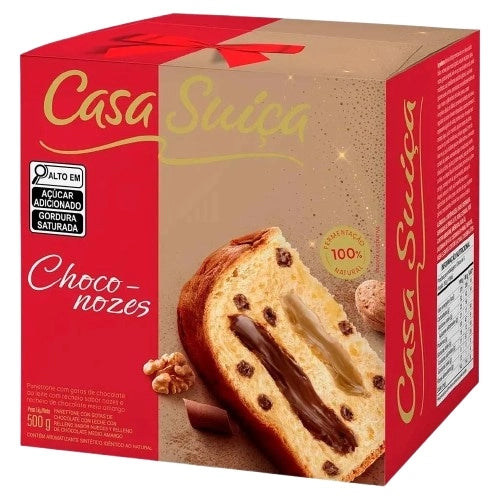 Panetone Casa Suíça Gotas De Chocolate Choco Nozes 500g