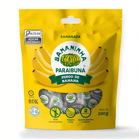 Pacote Bala de Banana Bananinha Paraibuna 200g