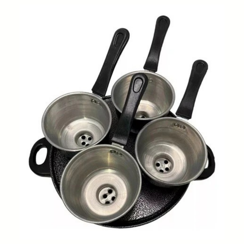 Cuscuzeira Com 4 Panelinhas Tipo Drone em Alumínio