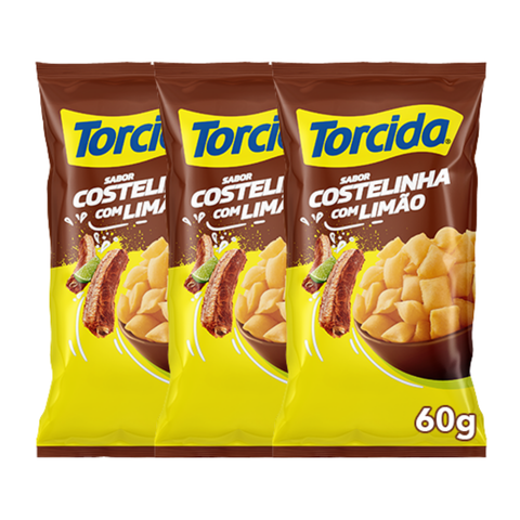 Salgadinho TORCIDA® Costelinha com Limão 3x60Gr.