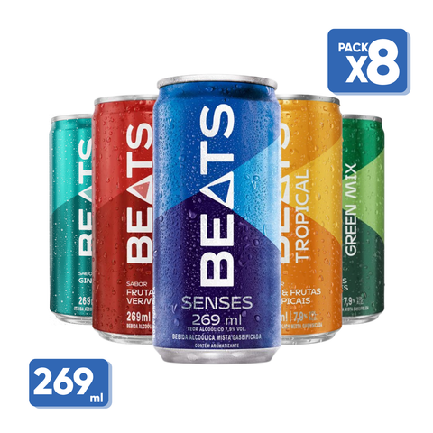 Skol Beats Lata 269ml Pack C/8 latas - Sabores