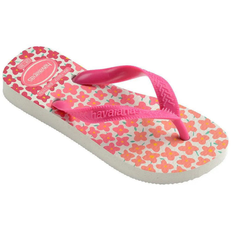 Havaianas Kids Flores Branco Rosa - MEUBRASILONLINE