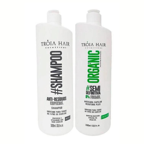 Escova Progressiva Organica Tróia Hair 2x1l Semi Definitiva