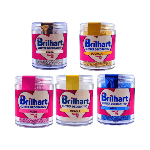 Kit 5 Edible Glitter for Cake Sweets Drink Culinary 5g