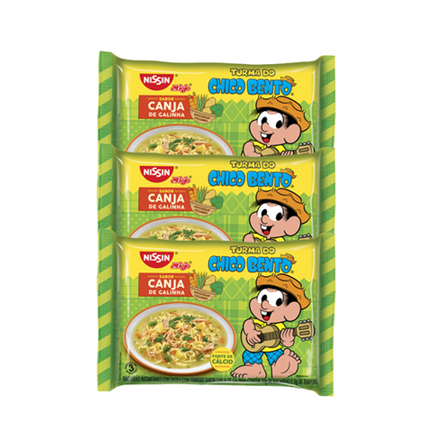 KIT 3 MIOJO CHICKEN SOUP FLAVORED TURMA DA MÔNICA 85G