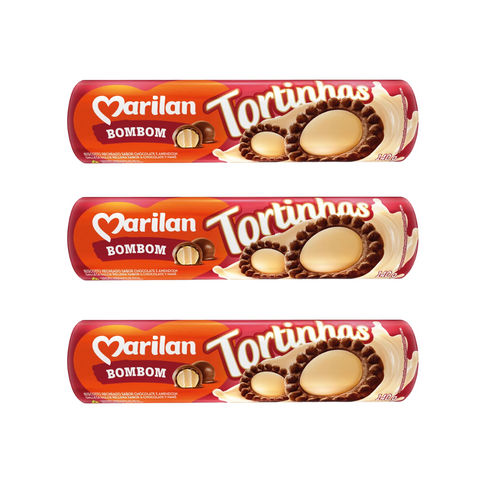 Kit of 3 Marilan Tortinhas Bombom Cookies 140g