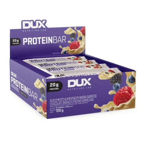 Protein Bar 12 Unidades Dux choc. Branco E Frutas Verm Sabor Chocolate Branco E Frutas Vermelhas