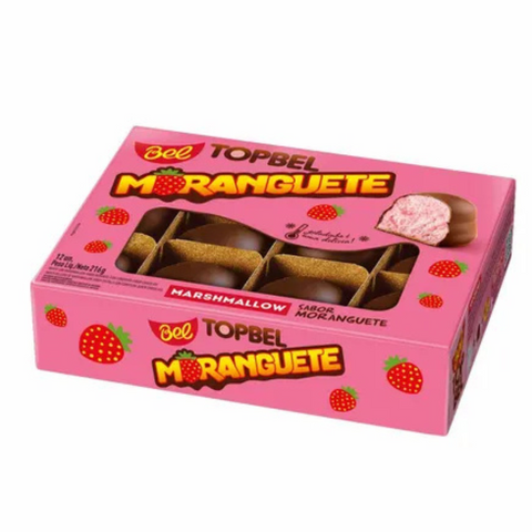 Strawberry Marshmallow Moranguete Topbel 12 Units Box 216g