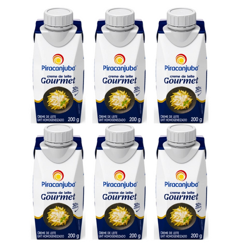 Kit 6 Piracanjuba Gourmet Heavy Cream 200g