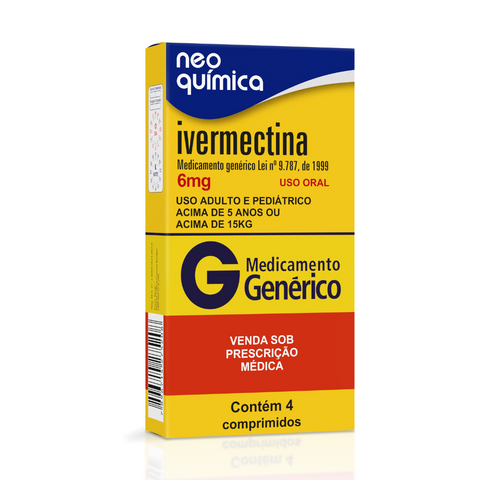 Ivermectina 6mg - 4 comprimidos