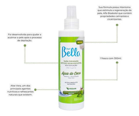 Loção Hidratante Pós Depilação Vegano Coco Depil Bella 300ml