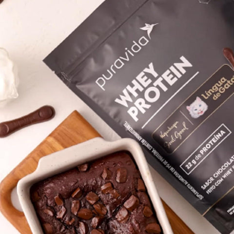 Whey Protein Isolate Puravida Chocolate Língua De Gato 450g