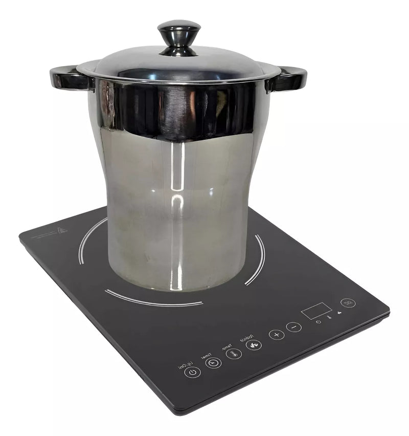 Cuscuzeira Nordestina Grande P Familia C/2,5l Aço Inox Und Cor Prata/inox