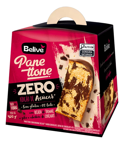 Panetone Sem Glúten Zero Açúcar Zero Lactose Chocolate 420g - Belive