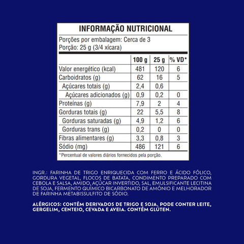 Salgadinho Club Social Snack Assado Cebola E Salsa 115g